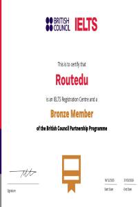 Routedu - British Council IELTS cerfificate